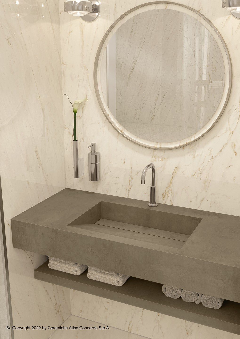 Одиночная подвесная раковина из керамогранита Atlas Concorde Habitat Contract ARCH-00070716 - Вид №5