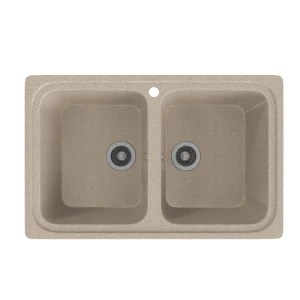 90403327 Врезная мойка Gamma Stone 78x49.50x19 см литьевой мрамор цвет песочный GS-12-02 STLM-1386336