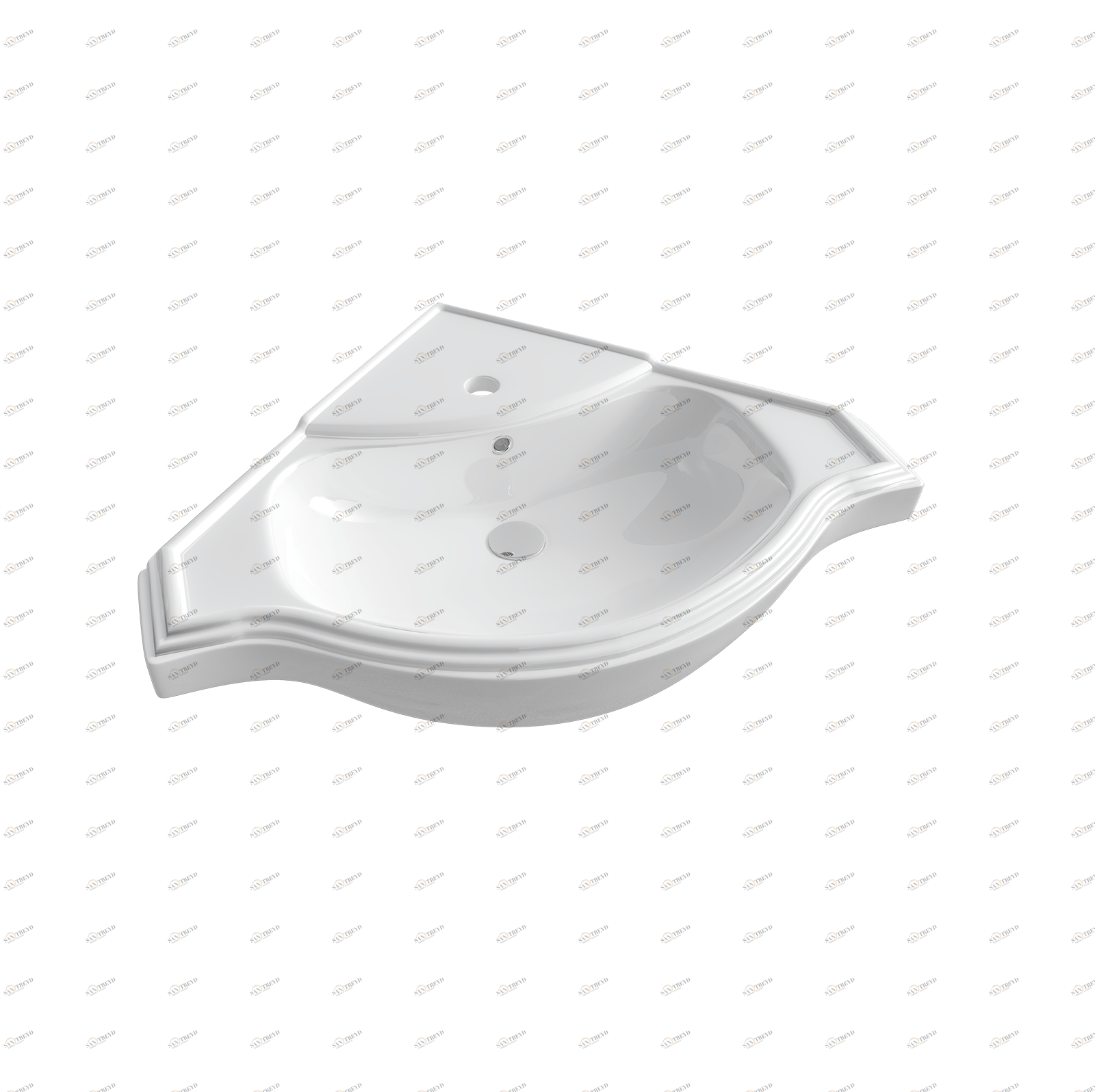 Классик угловой Подвесная раковина настенная прямоугольная KIROVIT Классик белая