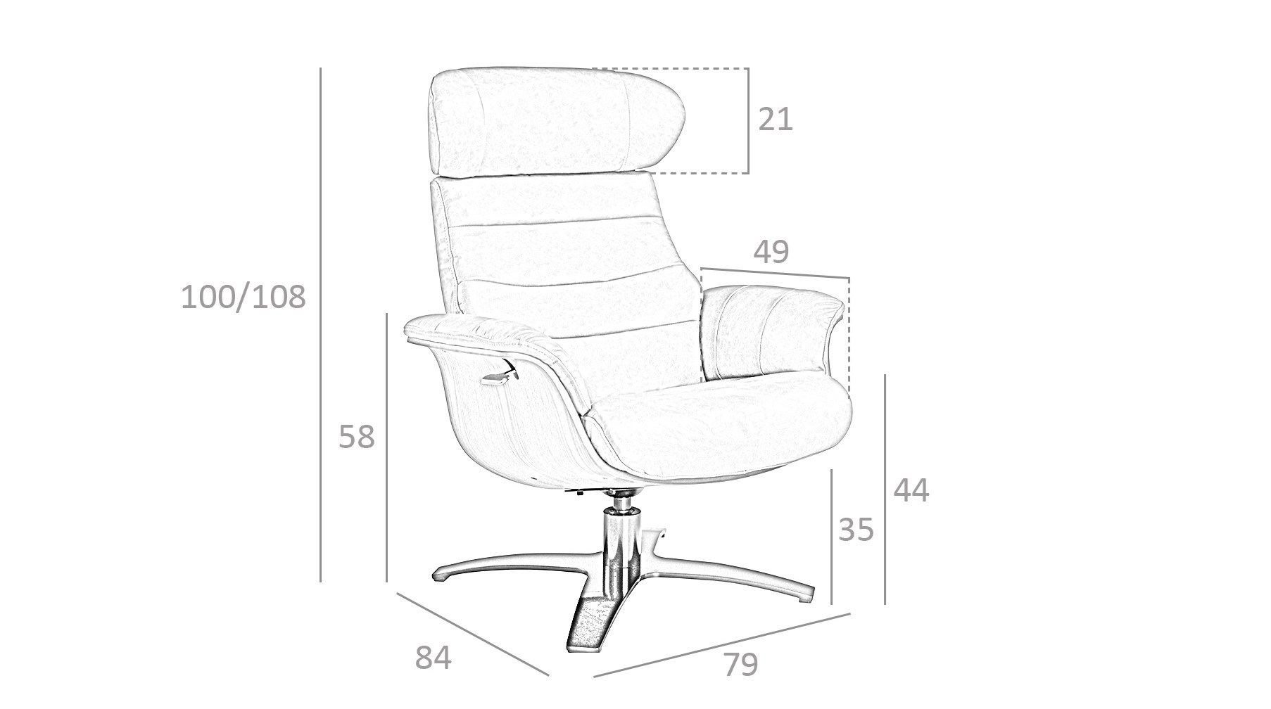 Кожаное кресло с подлокотниками Angel Cerda диван тренд ARCH-00122231 - Вид №6