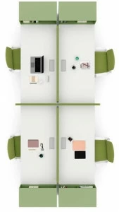 Bralco Рабочее место с разделительными панелями со встроенной полкой Loopy