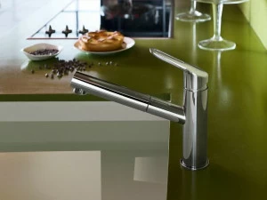 Nobili Rubinetterie Хромированный кухонный смеситель на одно отверстие с вытяжным душем New road Rd00117cr