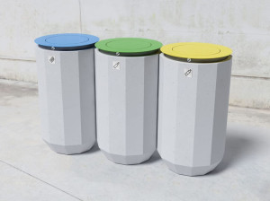 Бетонные стойки для мусора из фиброзного бетона для раздельного сбора