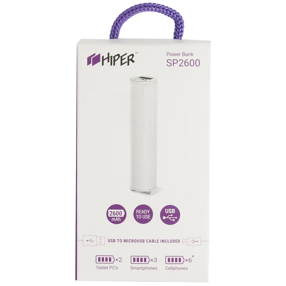 Аккумулятор мобильный Hiper с индикатором 2.6 Aч 16795320 STLM-2161759 Santreyd  - Вид №1