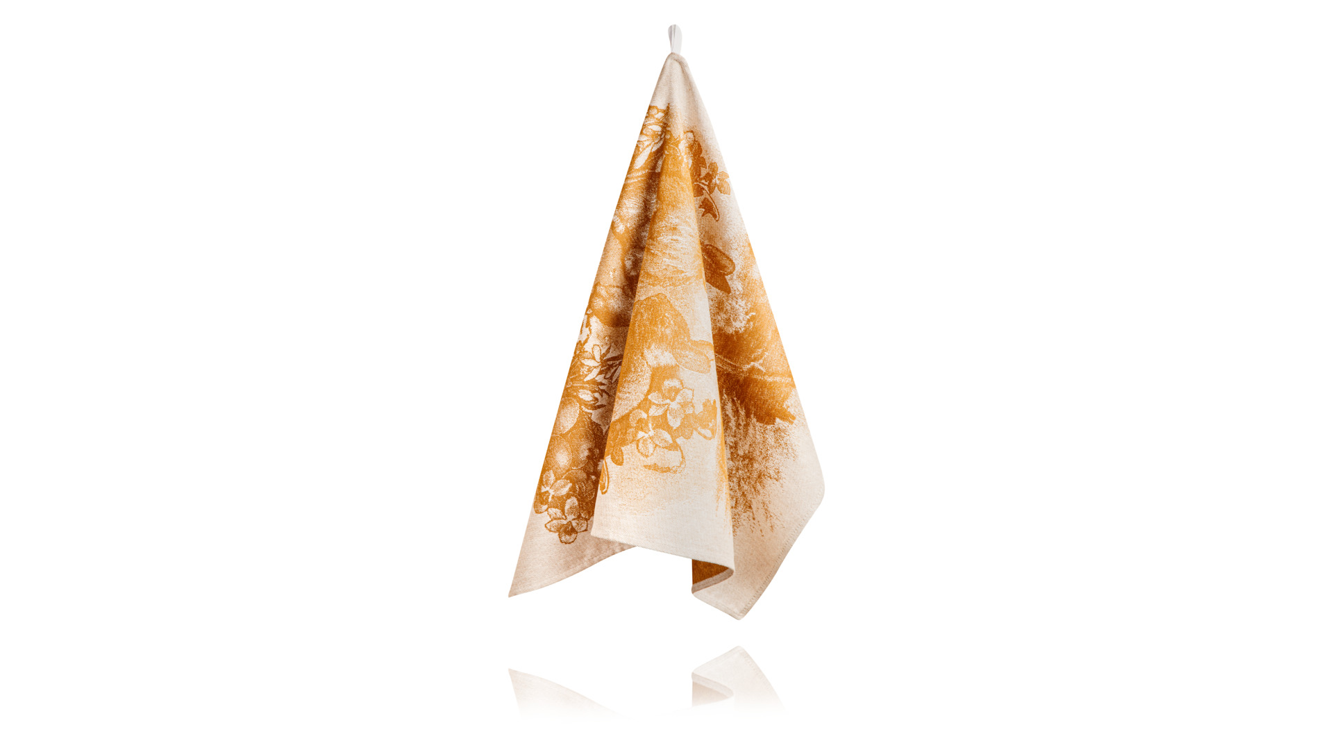 10652874 Яковлевский жаккард Полотенце кухонное Яковлевский Жаккард Весенний Кролик 50х70см горчичное, хлопок Ткань  - Вид №3