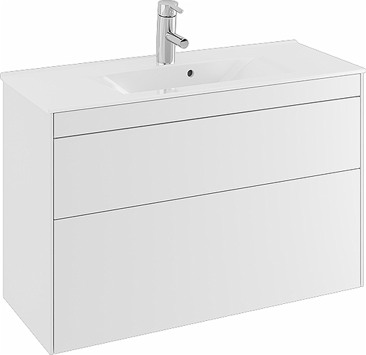 47378 IFO Sense тумба для тонкой раковины с двумя ящиками, компактная, W = 900 мм, W1 = 915 мм, мол. - Вид №7