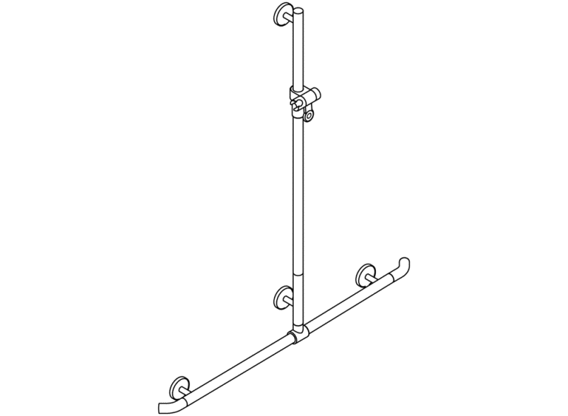 950.35.46051 Поручень для душа с выдвижным держателем для душа теплое прикосновение HEWI Greifen  - Вид №2