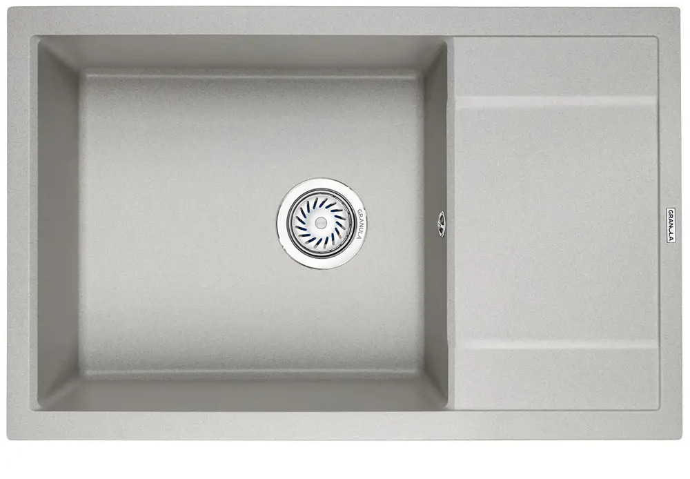 91329168 Врезная мойка Krona КА-00006890 78x50x20 см кварц цвет серый STLM-0886190