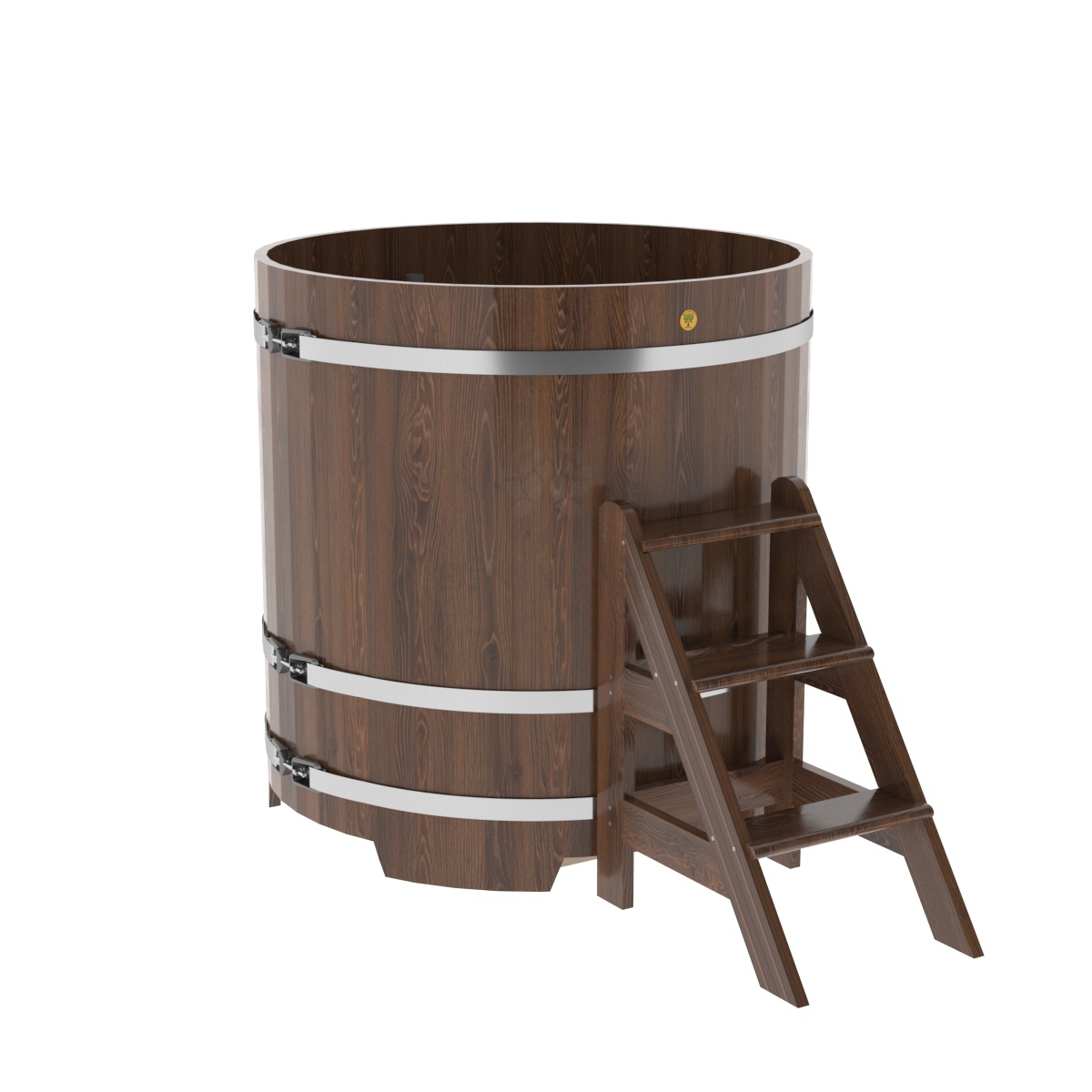 1286 Купель круглая из дуба d=1,17х1,2 морёная Alyarus 