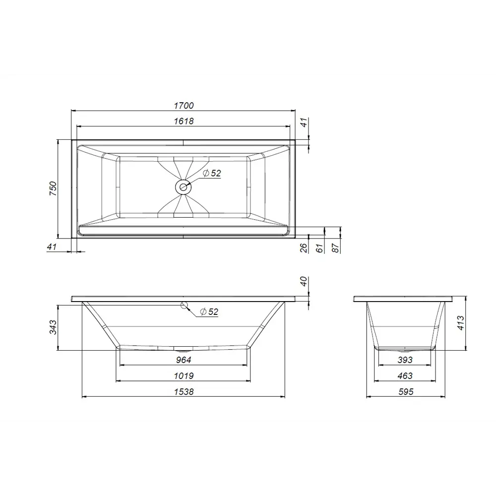 AM.PM Flash — прямоугольная акриловая ванна с анатомической спинкой 89407327 STLM-1568608 - Вид №8