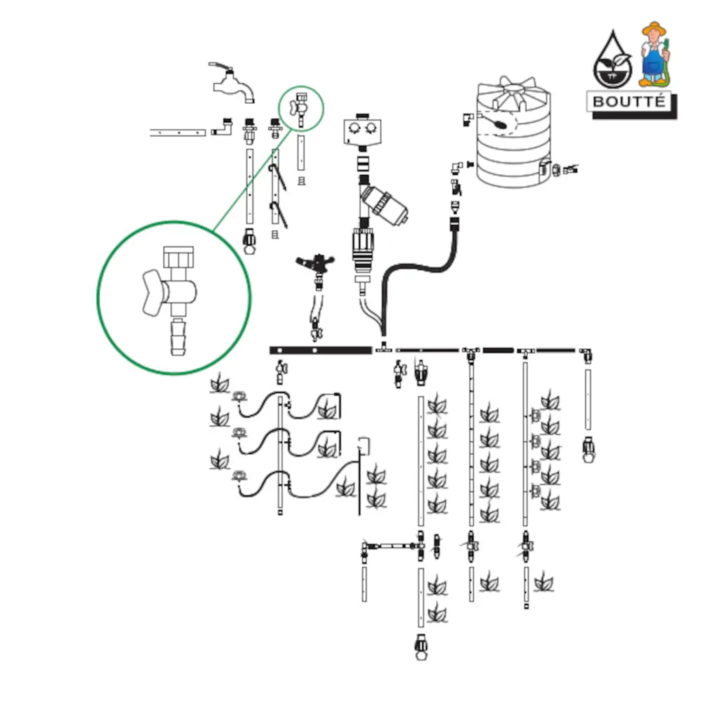 Кран BOUTTE для капельного полива 1/2"×16 мм 87270974 STLM-0073594 - Вид №2