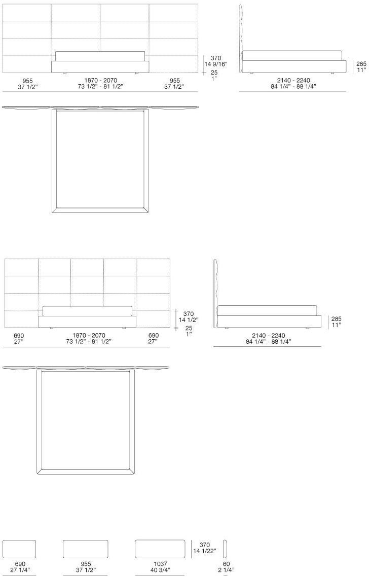 Poliform Кровать двуспальная с обивкой и высоким изголовьем Dream sun-id-1461895 - Вид №11
