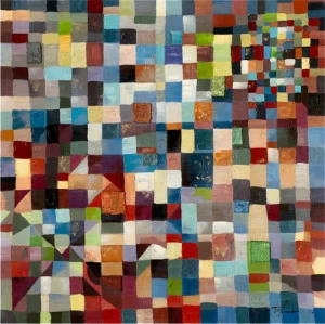 Картина на холсте 100х100 см "Пиксели" EVENHOME КАРТИНЫ МАСЛОМ 129766 Желтый;красный;разноцветный