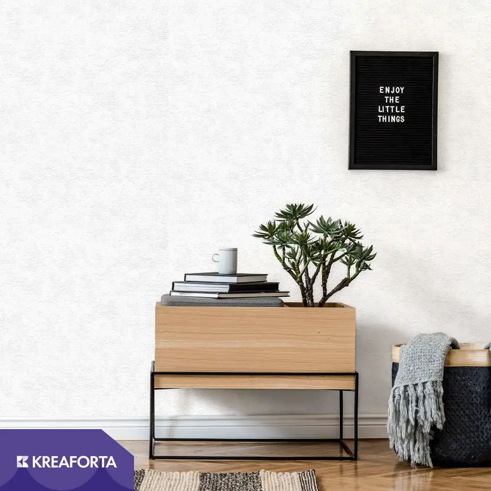 Обои флизелиновые KREAFORTA Штукатурка белые 1.06 м 44012-11 STLM-2184884 - Вид №2