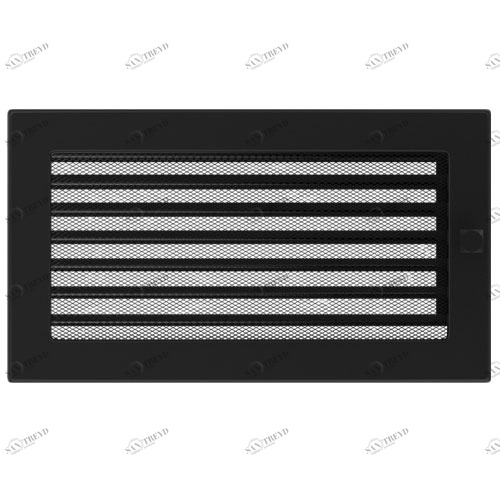 Вентиляционная решетка Kratki 17х30 с жалюзи (черная) 4299