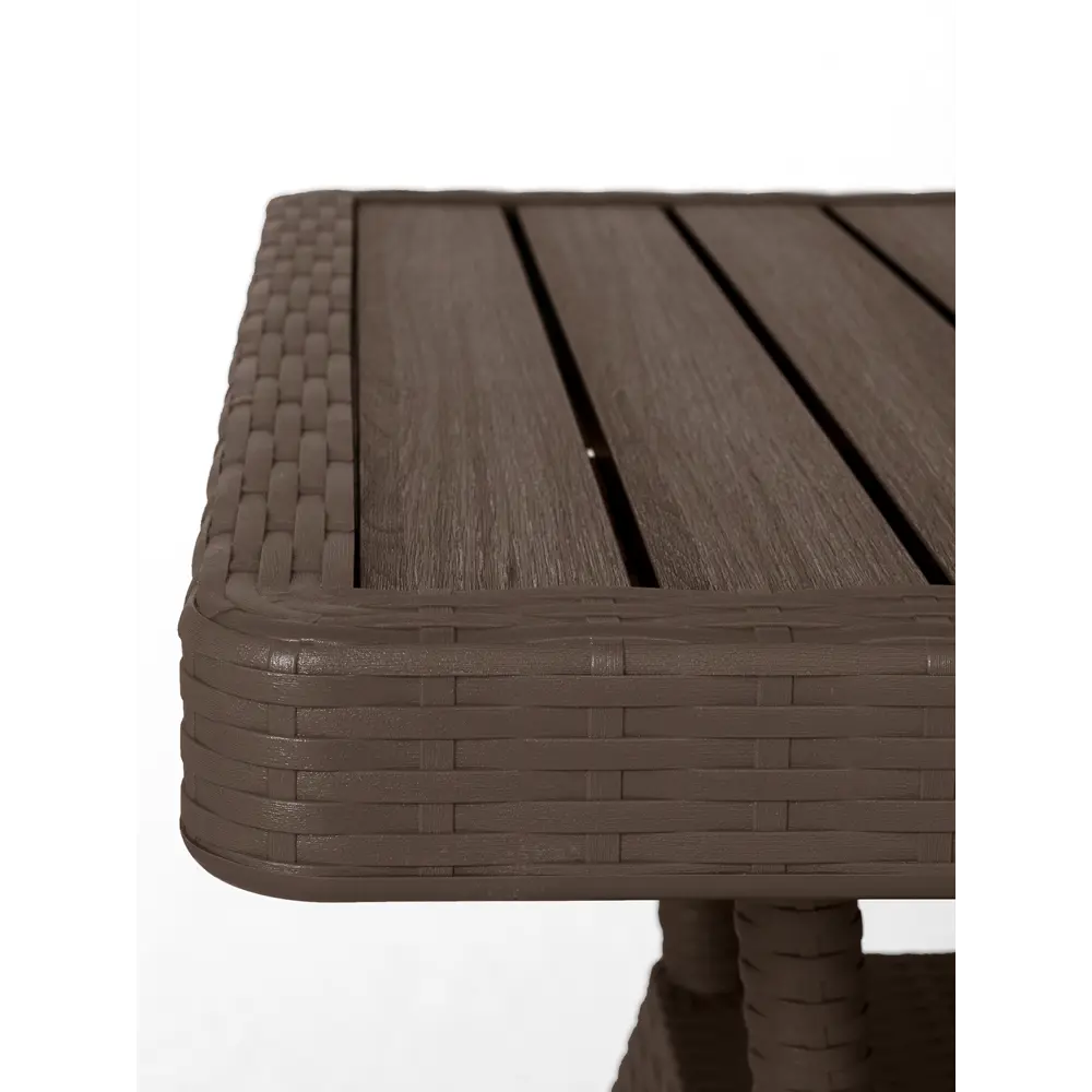 Стол садовый Rattan Ola Dom 75.5x76x74.5 см композитный материал цвет коричневый 87487346 STLM-2014821 Santreyd - Вид №3