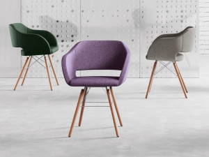 Тканевый стул с подлокотниками для залов ожидания