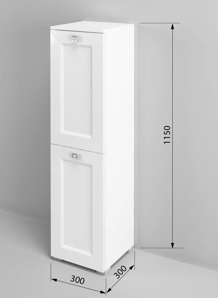 91617140 Шкаф для ванной Regent Style Гранд 2корзины напольный 30x115см цвет белый STLM-0973021