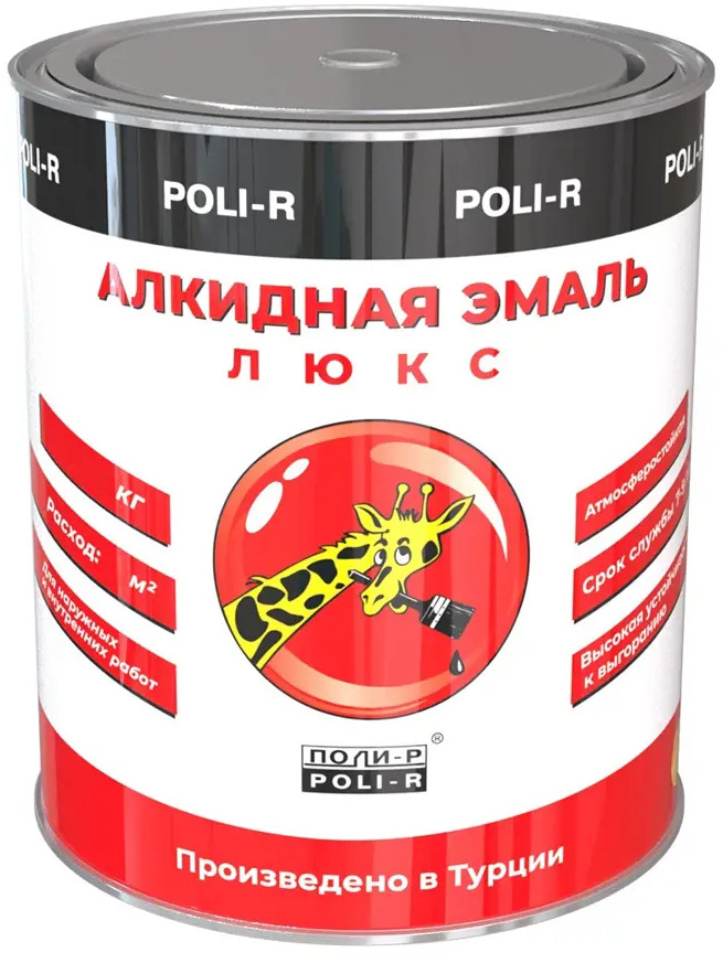 90295641 Эмаль POLI-R глянцевая цвет белый 3 кг STLM-0172891