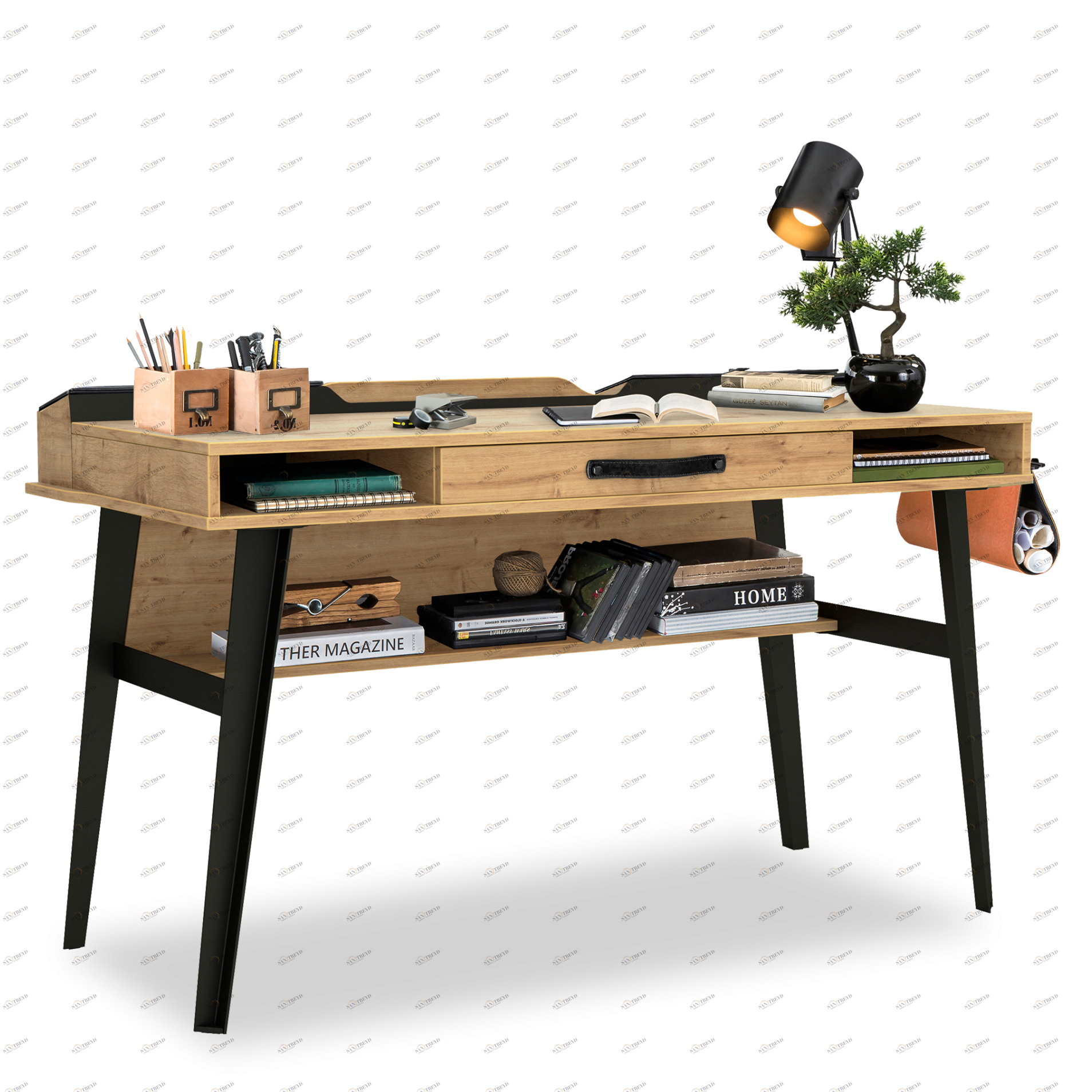 Письменный стол с ящиками и поклами светлый дуб 134 см Wood Metal L CILEK WOOD METAL 00-3832436 Бежевый Santreyd 