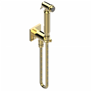 G1T-5840/9 Комплект для гигиенического душа: лейка с клапаном, усиленный шланг 1,25м и вывод для шланга со встроенным защитным остановом Thg-paris Beluga Золото