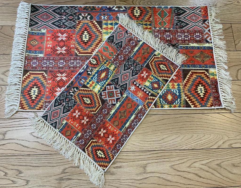 90434521 Коврик для ванной комнаты deco 9 100х60см цвет красный STLM-0224533 ZALEL