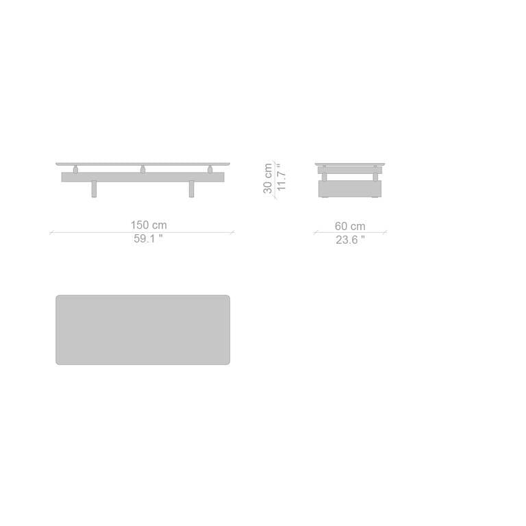 Мраморный прямоугольный низкий журнальный столик CASSINA Sengu ARCH-00006197 - Вид №2