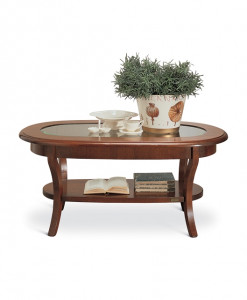 2236 Tifernoit Овальный журнальный столик со стеклом и полкой Soggiorno
