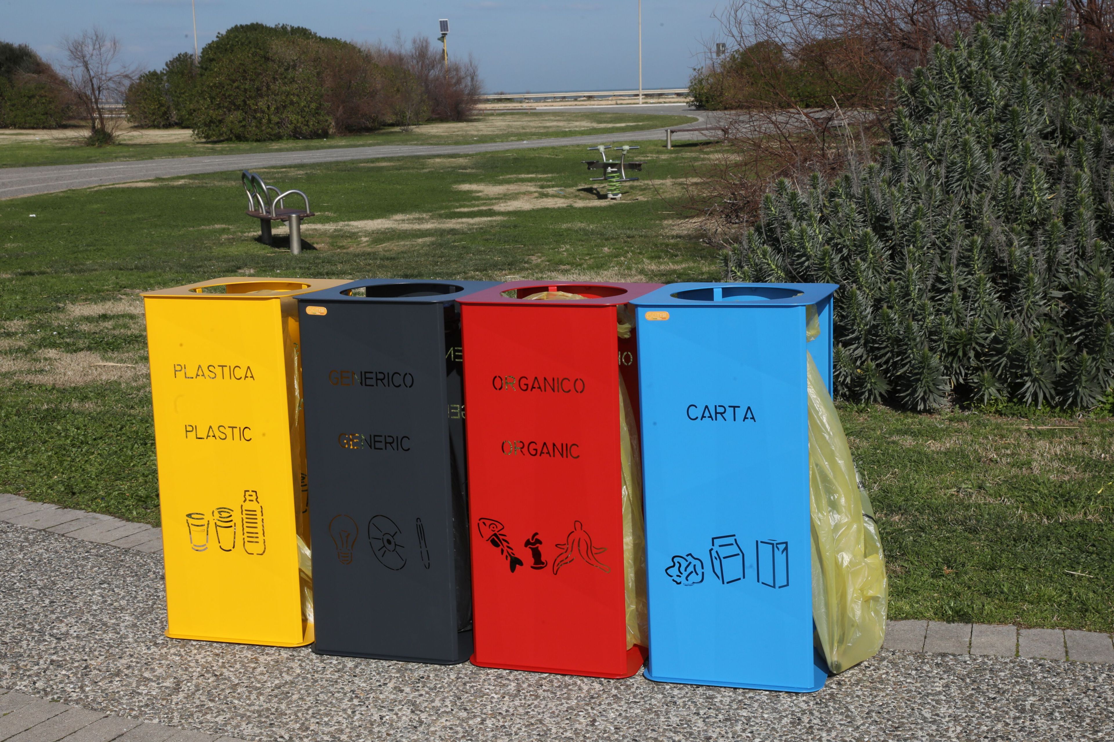 Наружная стальная стойка для мусора для утилизации отходов CITYSì PICASSO ARCH-00100130 - Вид №5