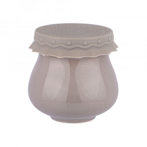 359-766 Посуда фарфоровая Баночка Для Меда/Варенья с силиконовой крышкой 1 180 мл Серая Lefard