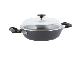 Алюминиевая низкая кастрюля с крышкой