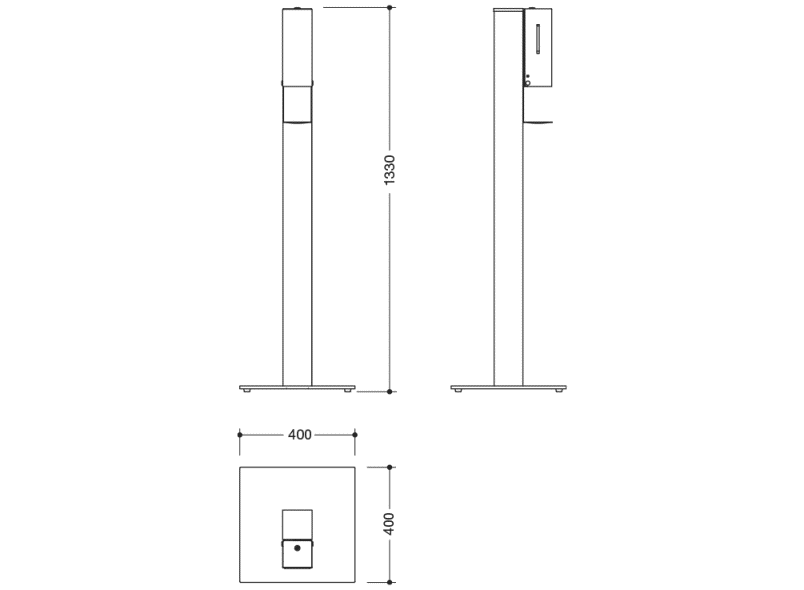 900.06.01360 Сенсорная колонка-дозатор дезинфицирующего средства HEWI System 900 - Вид №7
