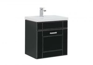 Тумба с раковиной Aquanet Рондо 60 черный антик (1 ящик)