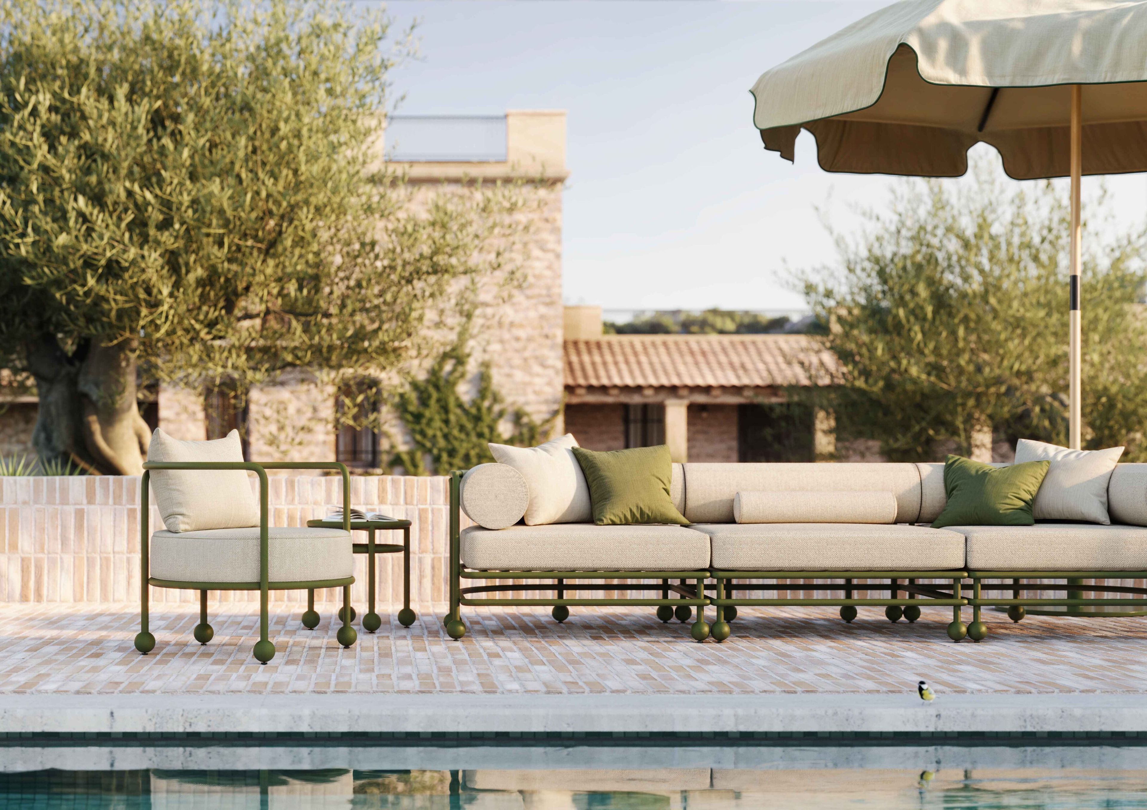 3-местный алюминиевый садовый диван FJAKA медленный ARCH-00119558 - Вид №5