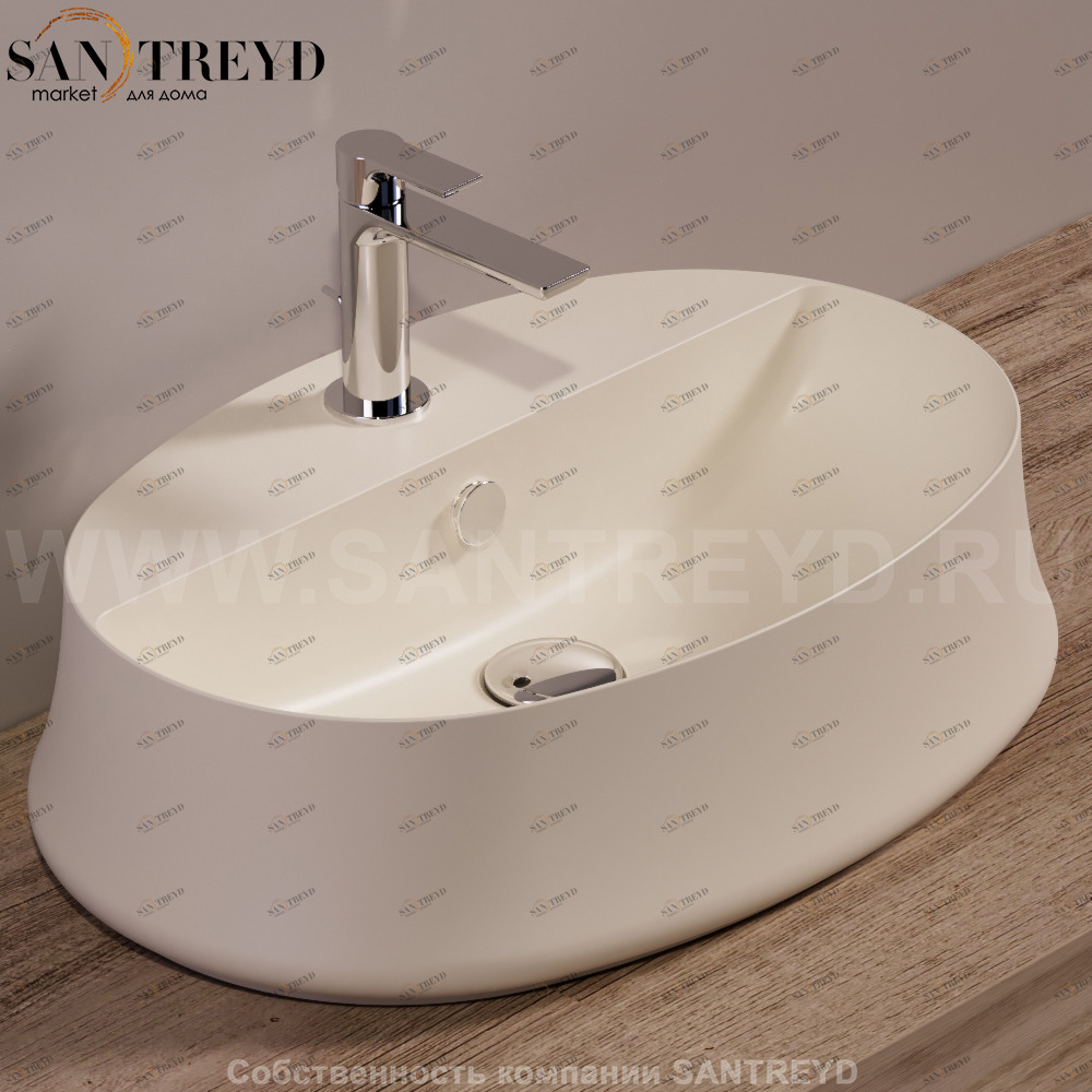 SH05SABBIAMATT Накладная раковина на столешницу  овальная Simas Sharp