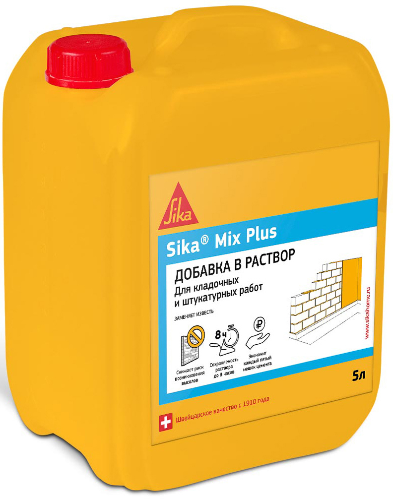 11790255 Пластификатор для растворов Mix Plus 5 л STLM-0001484 SIKA