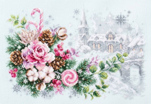 100-244 Рождественское настроение Набор для вышивания Чудесная Игла 32 х 22 см Чудесная игла