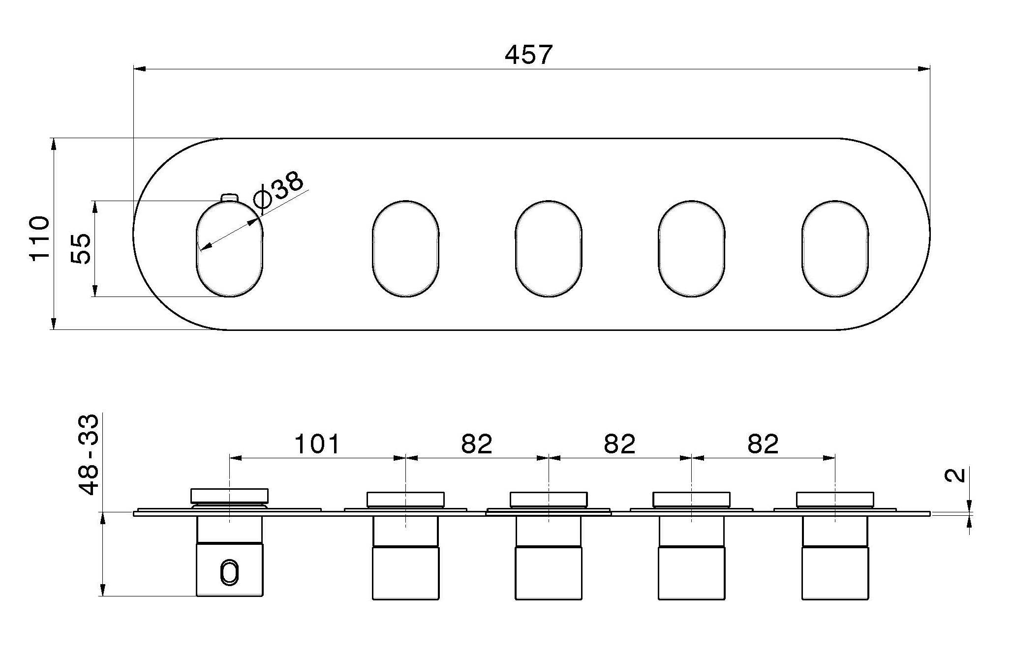 Термостатический смеситель для душа с 5 отверстиями Newform многофункциональные термостаты с 4 выходами ARCH-00118651 - Вид №2