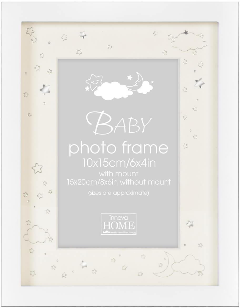 Б0046318 Фоторамка PI08350 Ф/рамка 10*15cm Baby Shiny Stars, белая, МДФ (6/24/288) Innova