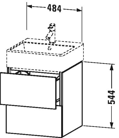 LC627404040 Тумбочка подвесная L-Cube #LC6274 484 x 459 мм Черный глянцевый лак Duravit - Вид №1