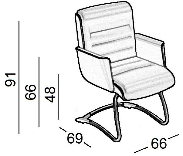 Luxy Кресло на санках с подлокотниками для залов ожидания Mr. big sun-id-1499635 - Вид №1