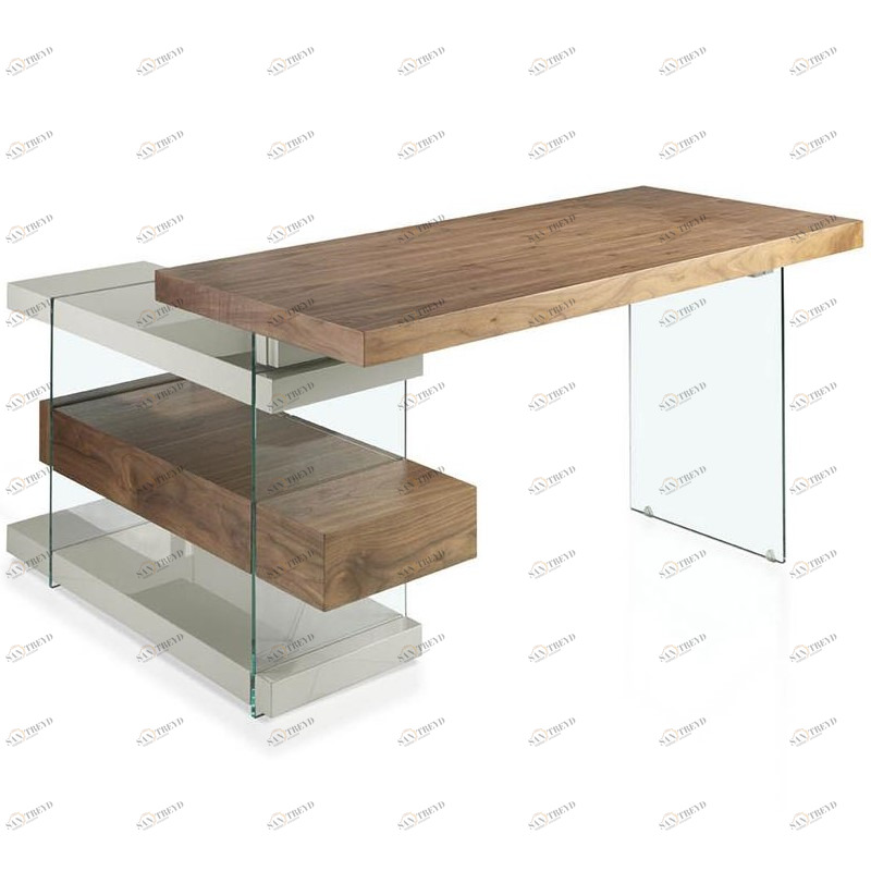 Письменный стол с полками и ящиками деревянный Decora от Angel Cerda ANGEL CERDA  147533 Бежевый 