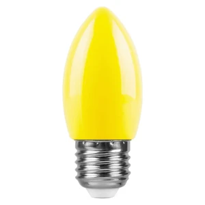 Лампа светодиодная Feron E27 LB-376 230 В 1 Вт свеча желтый цвет света 85499836 STLM-2096095