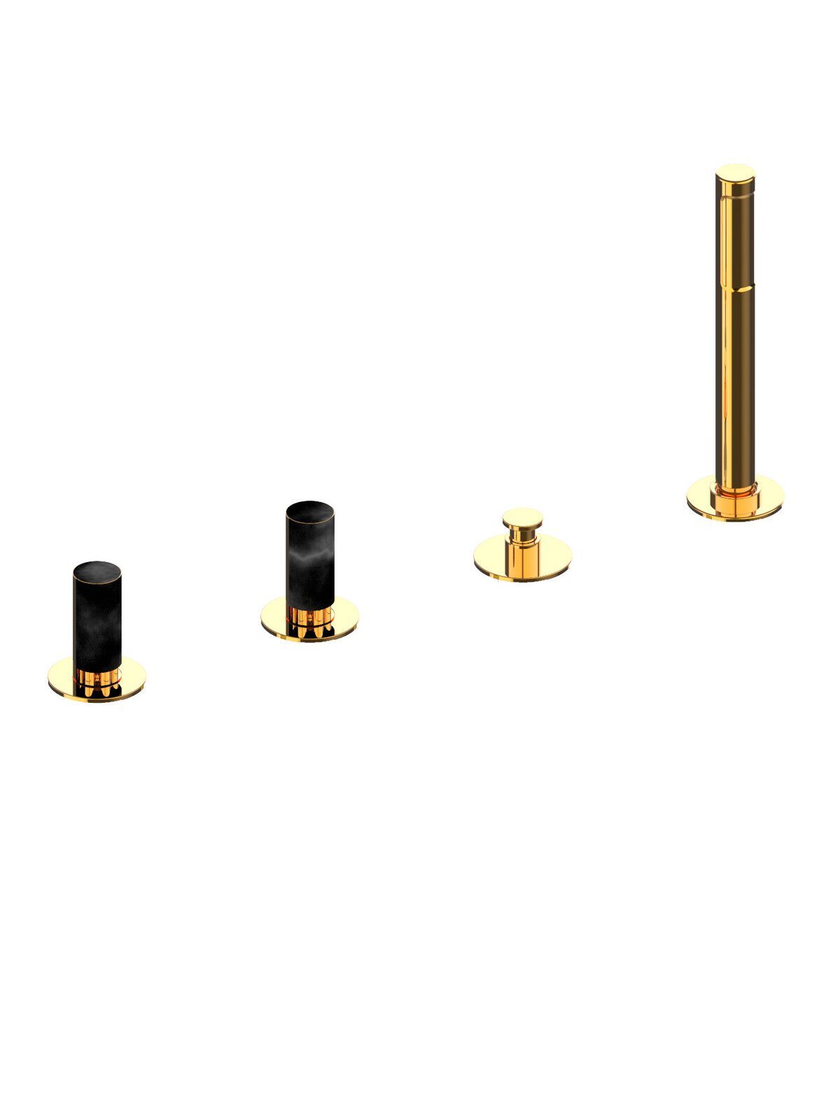 Смеситель для ванны с 4 отверстиями и ручным душем Rubinetterie Frattini Pepe XL ARCH-00026690 - Вид №23