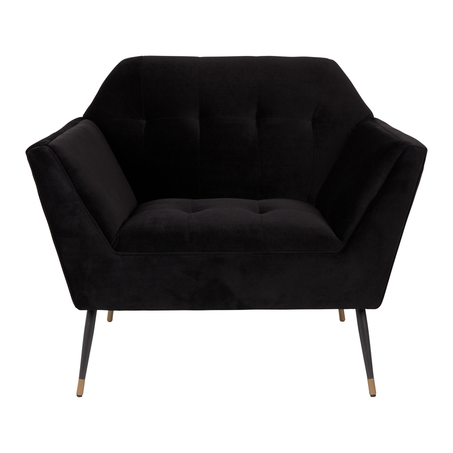 Кресло Kate черное низкое под бархат Dutchbone 3100062 - Вид №2