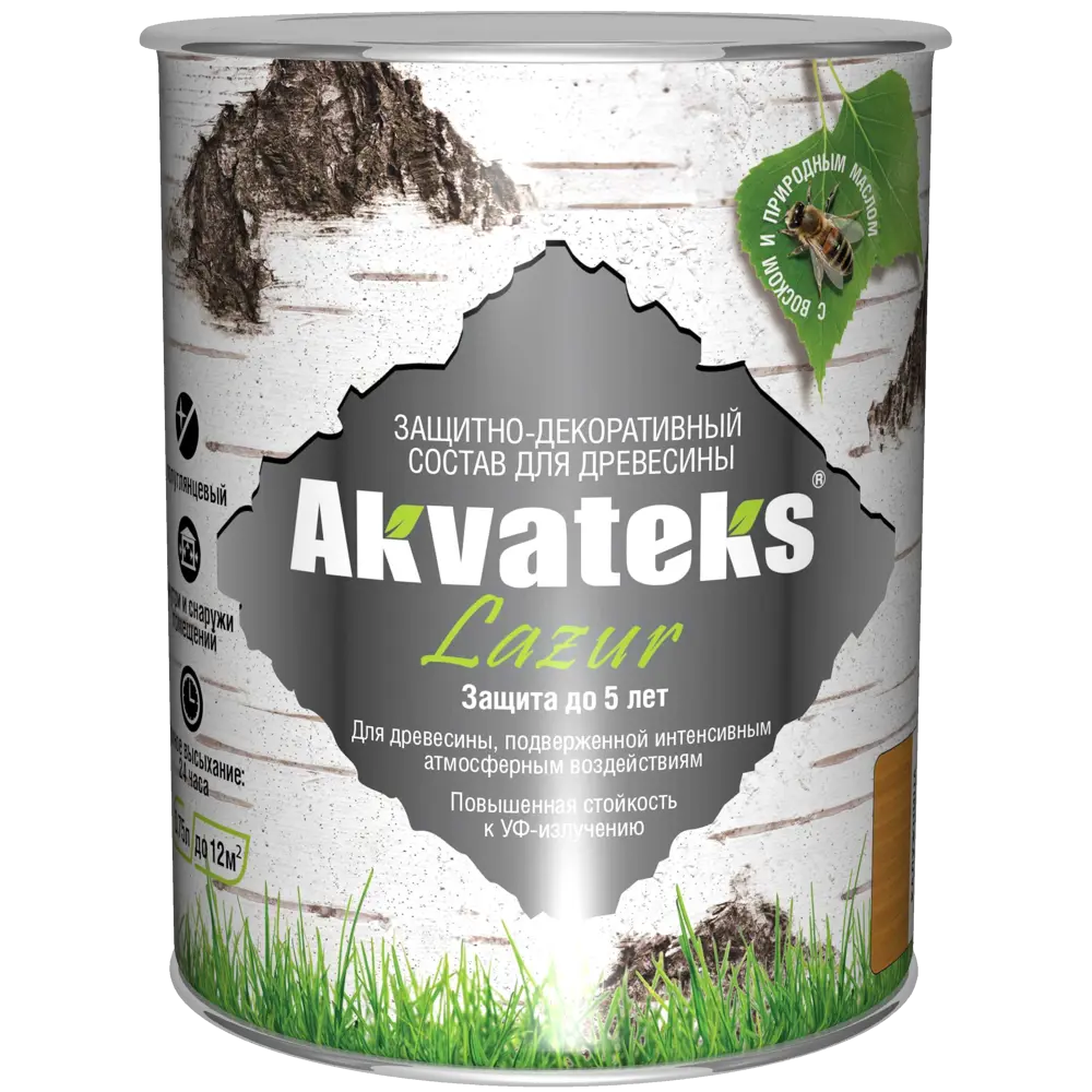 Антисептик АКВАТЕКС Lazur для защиты древесины с эффектом полуглянца, цвет Калужница 0.75 л 82603238 STLM-0031246 - Вид №1