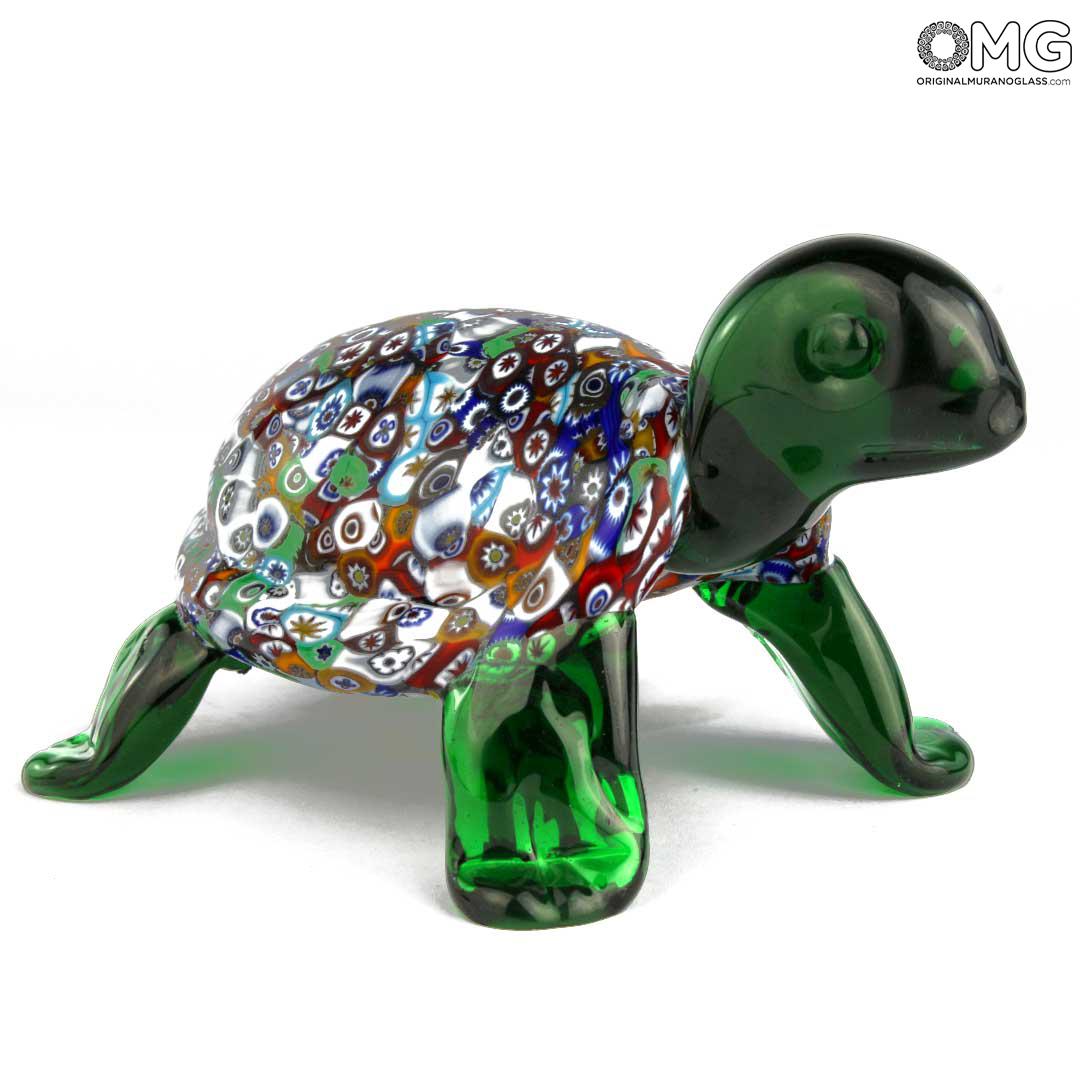 3707 ORIGINALMURANOGLASS Фигурка Черепаха Миллефиори - муранское стекло OMG 17 см  - Вид №1