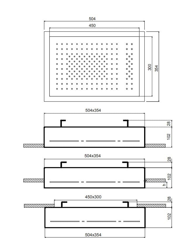 Нержавеющая сталь прямоугольная встраиваемая душевая головка с 2 струями Fantini Rubinetti Acquafit ARCH-00046121 - Вид №7