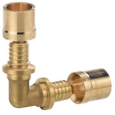 90159909 Угольник 90° PEXY Max латунь 16x2.2 STLM-0120367 COMAP