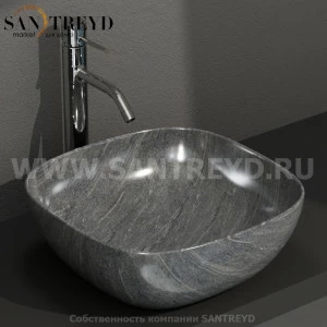 B6Q43SG Накладная раковина на столешницу  квадратная Ceramica Globo T-EDGE